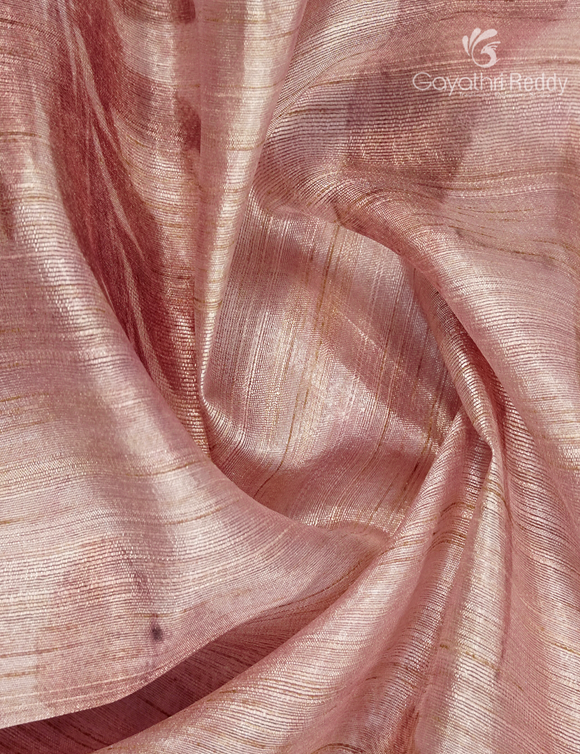 Semi Tussar Saree in Powder Pink and Onion Pink
