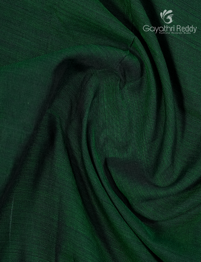Pure Narayanpet Cotton Saree in Bottle Green