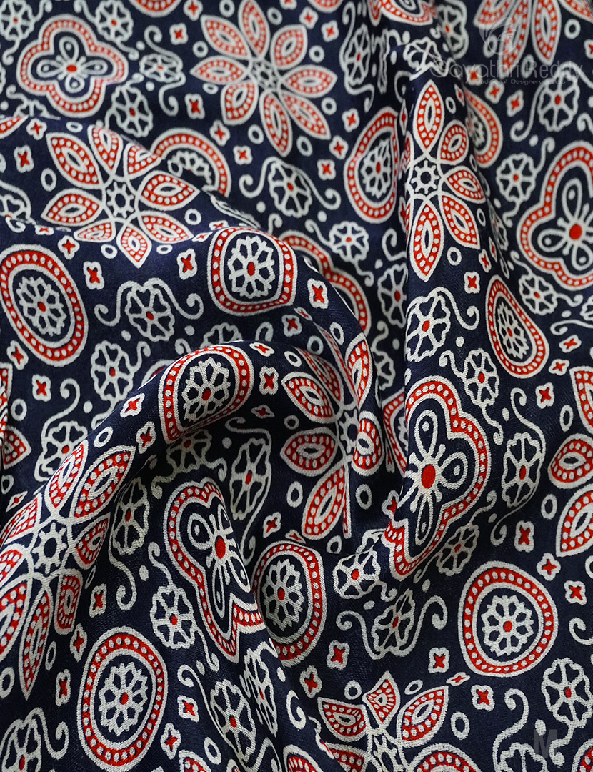 MODAL AJRAKH PRINT SAREE-PMS85