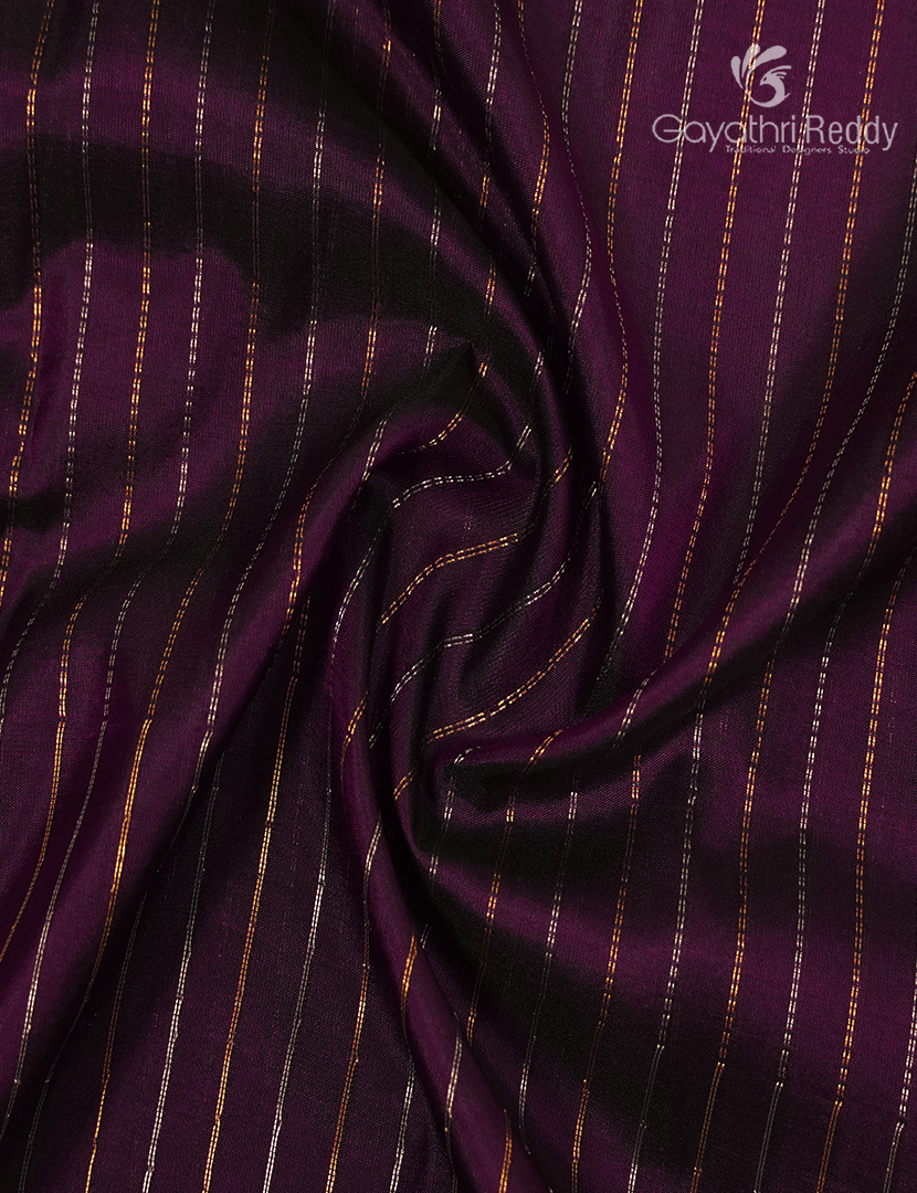 Pure Uppada Silk Saree in Deep Jamun and Parrot Green