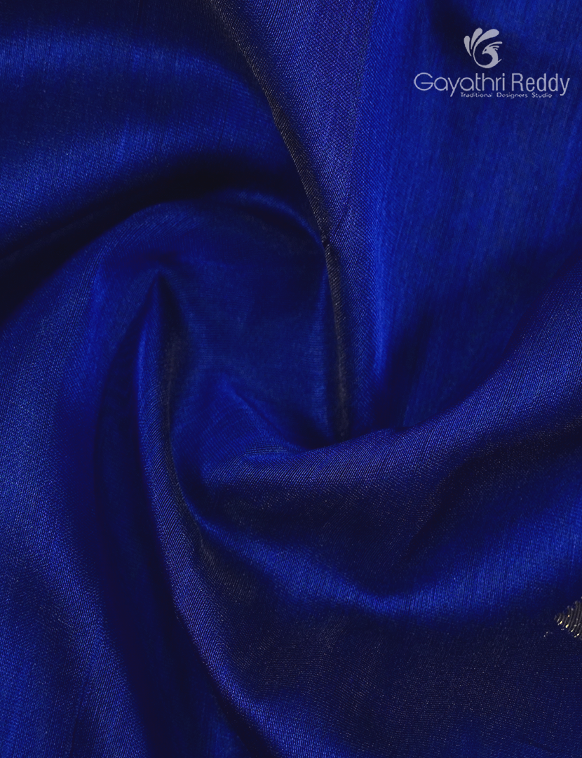 Pure Chanderi Sico Saree in Royal blue