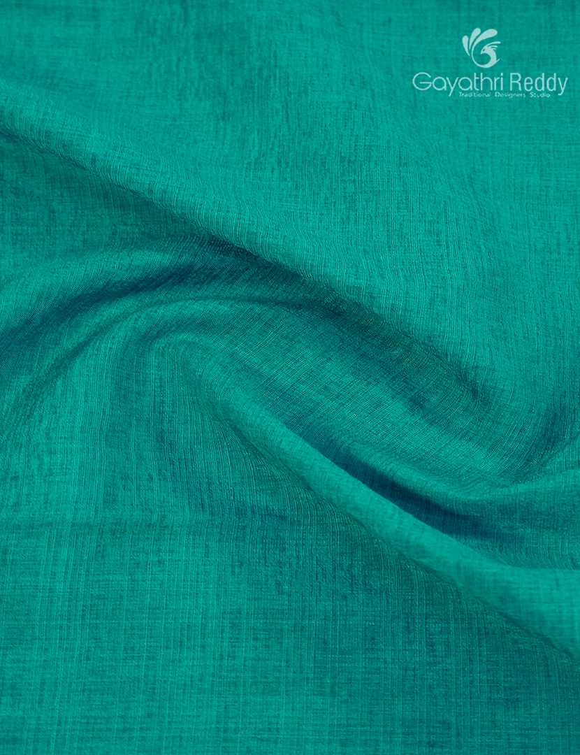 Semi Tussar Saree in Rama Green