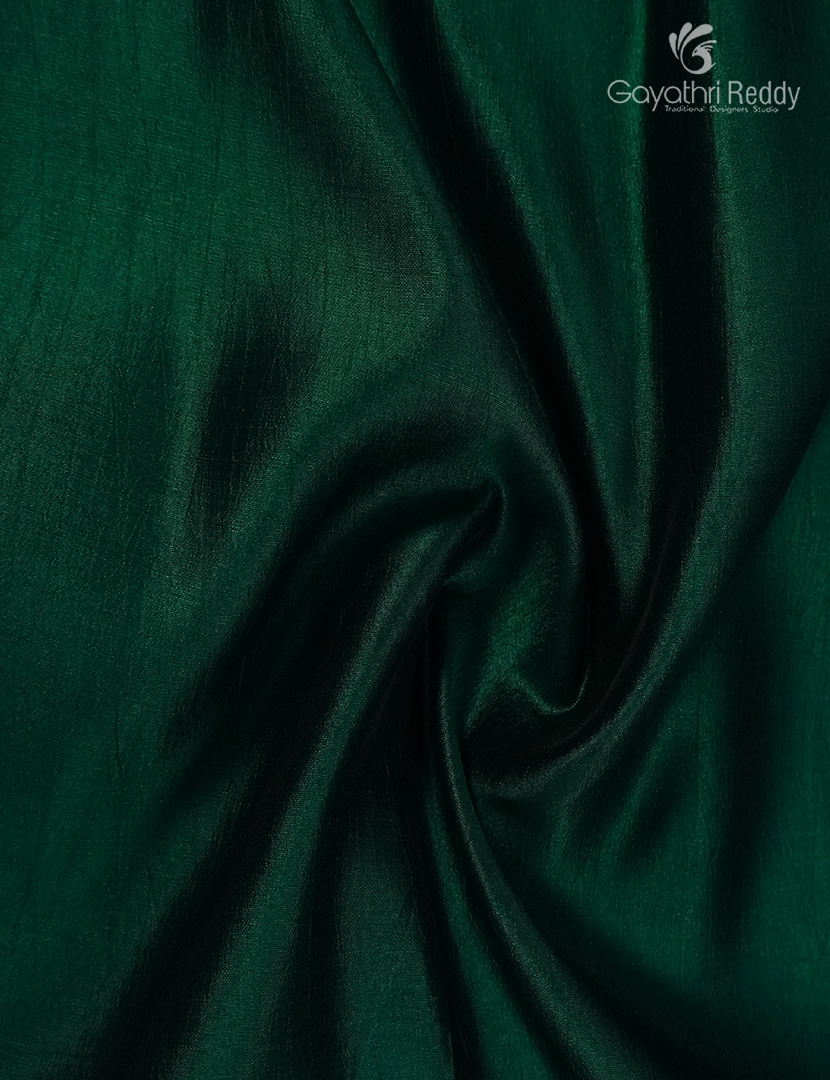 Pure Dupion Digital Print Saree in Bottle Green