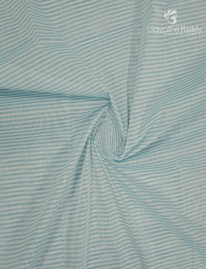 Pure Kanchi Cotton Printed Saree in Sea Blue