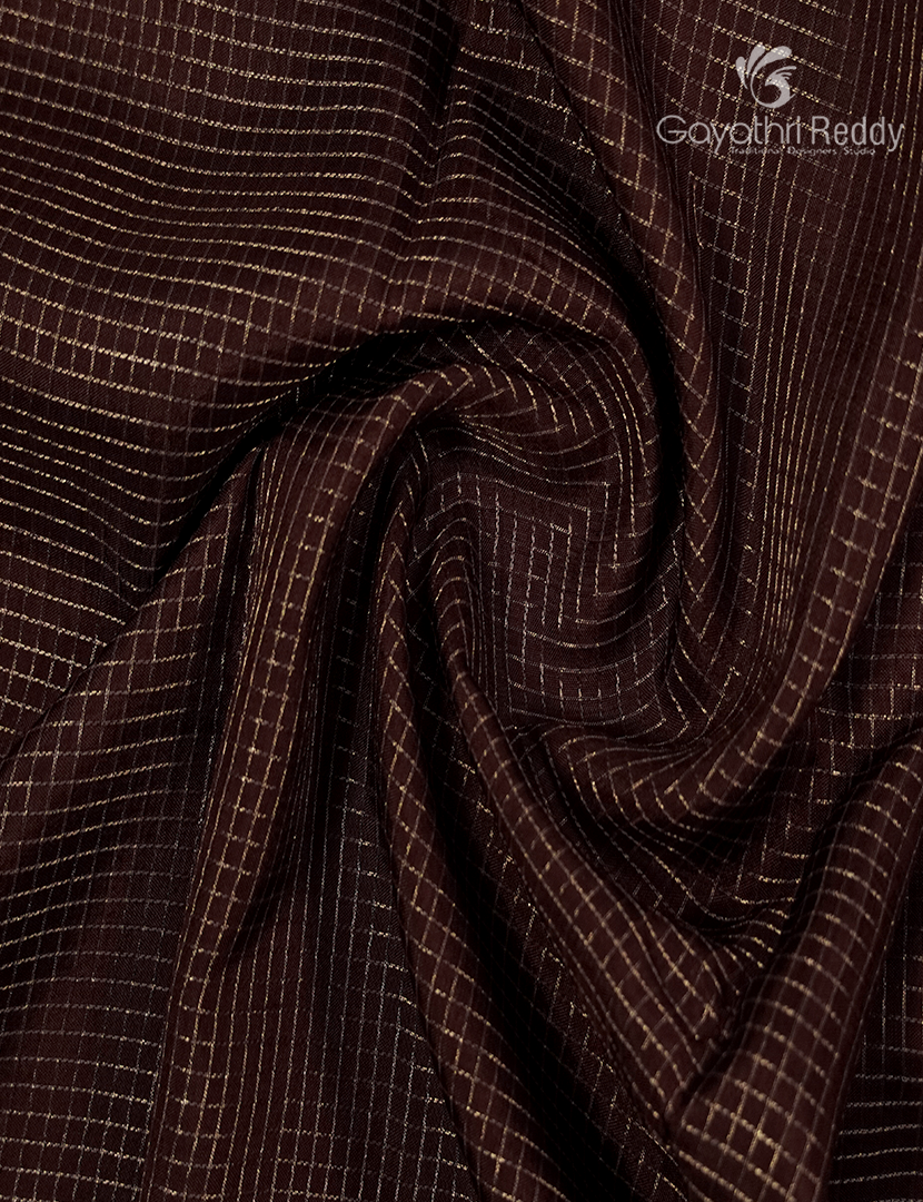 Semi Mysore Crepe Saree in Brown