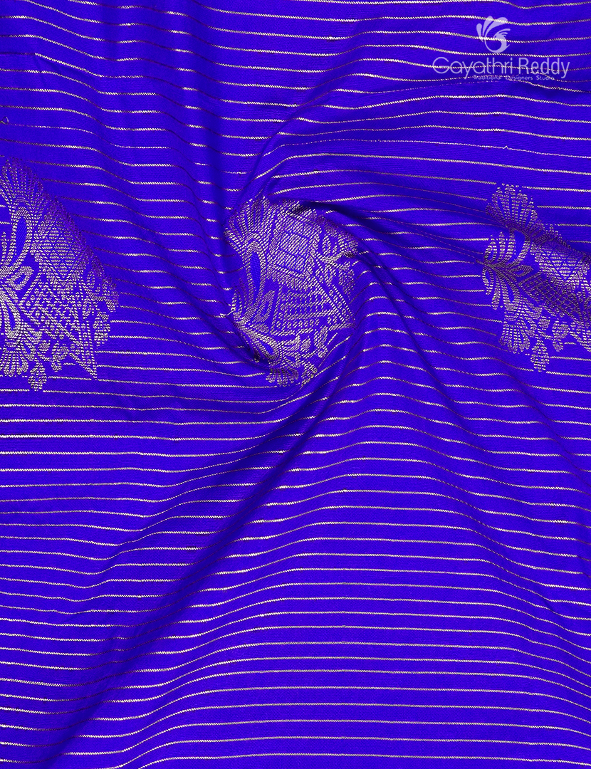 Semi Kanchipuram Silk Saree in Purple  and Mango Green