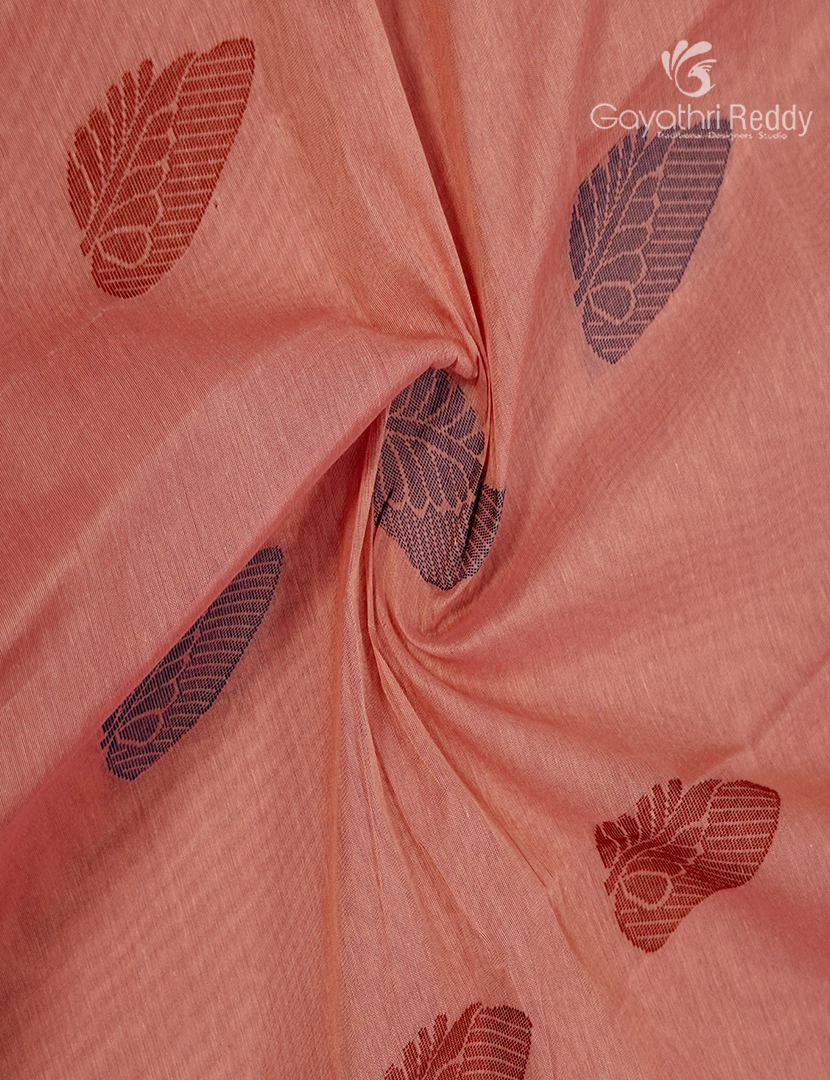 Pure Kanchi Cotton Saree in Baby Peach Pink