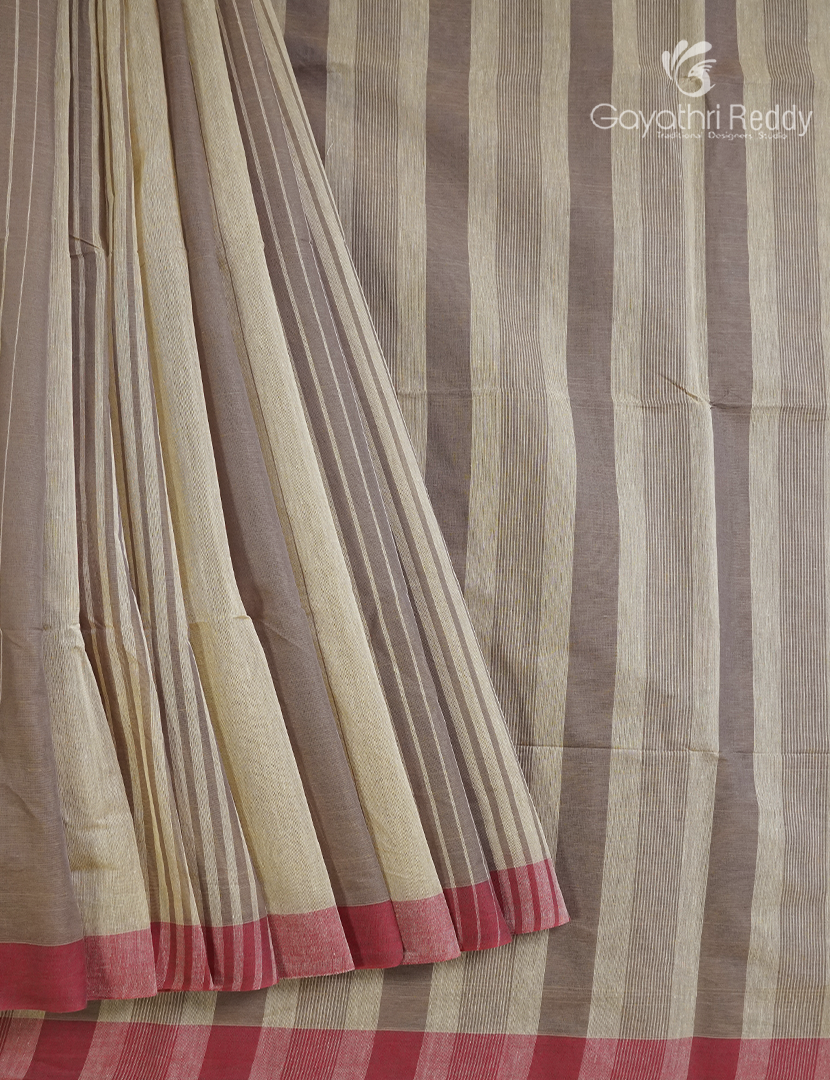 Pure Handloom Cotton Saree in Beige
