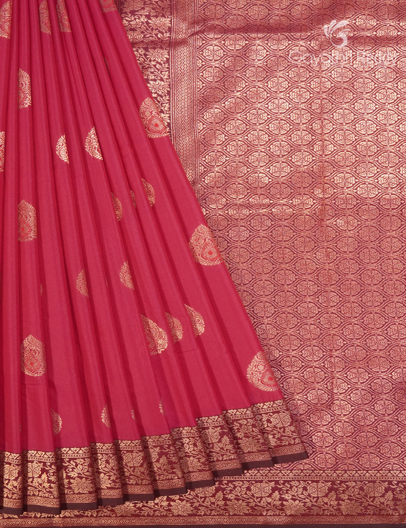 Semi Kanchipuram Art Silk Saree in Fuchsia Pink