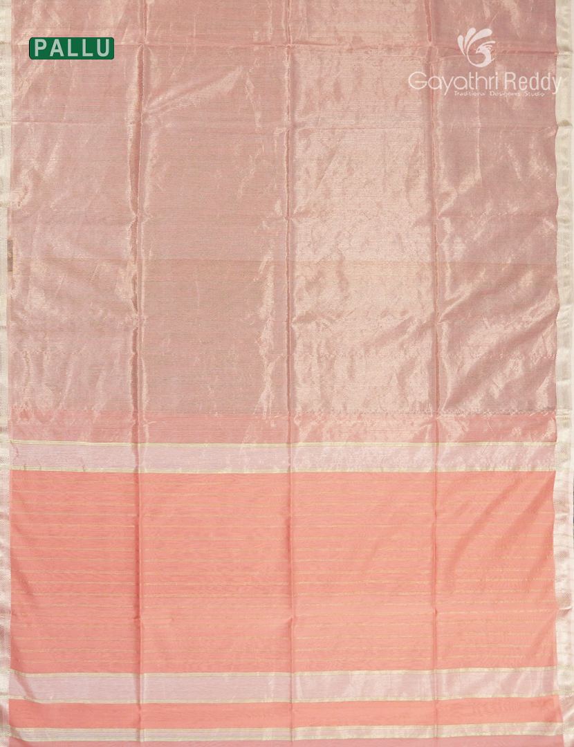 Pure Chanderi Sico Saree in Pastel Peach