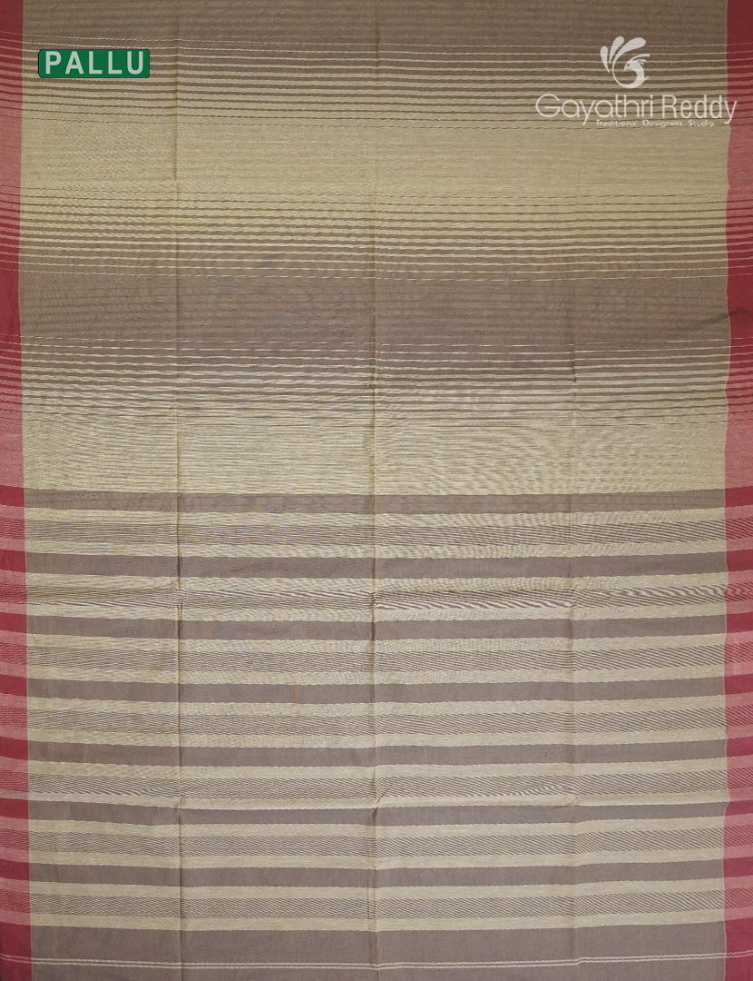 Pure Handloom Cotton Saree in Beige