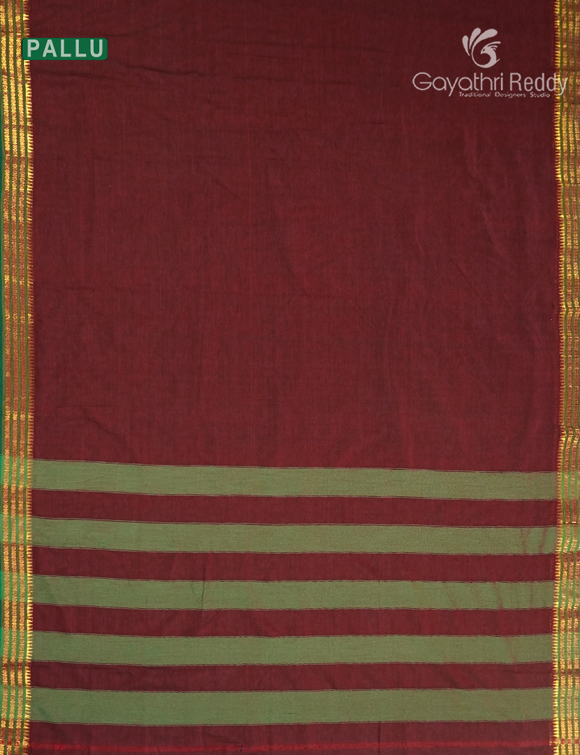 Pure Narayanpet Cotton Saree in Maroon