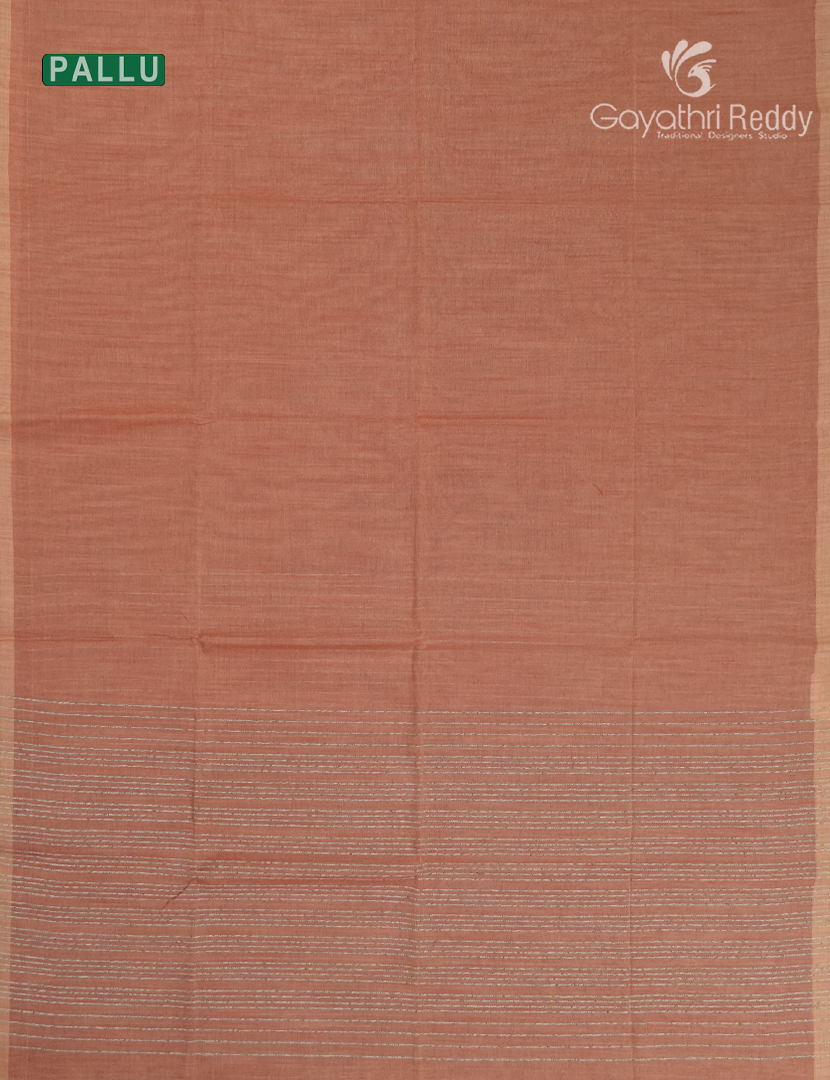 Pure Handloom Cotton Saree in Peach