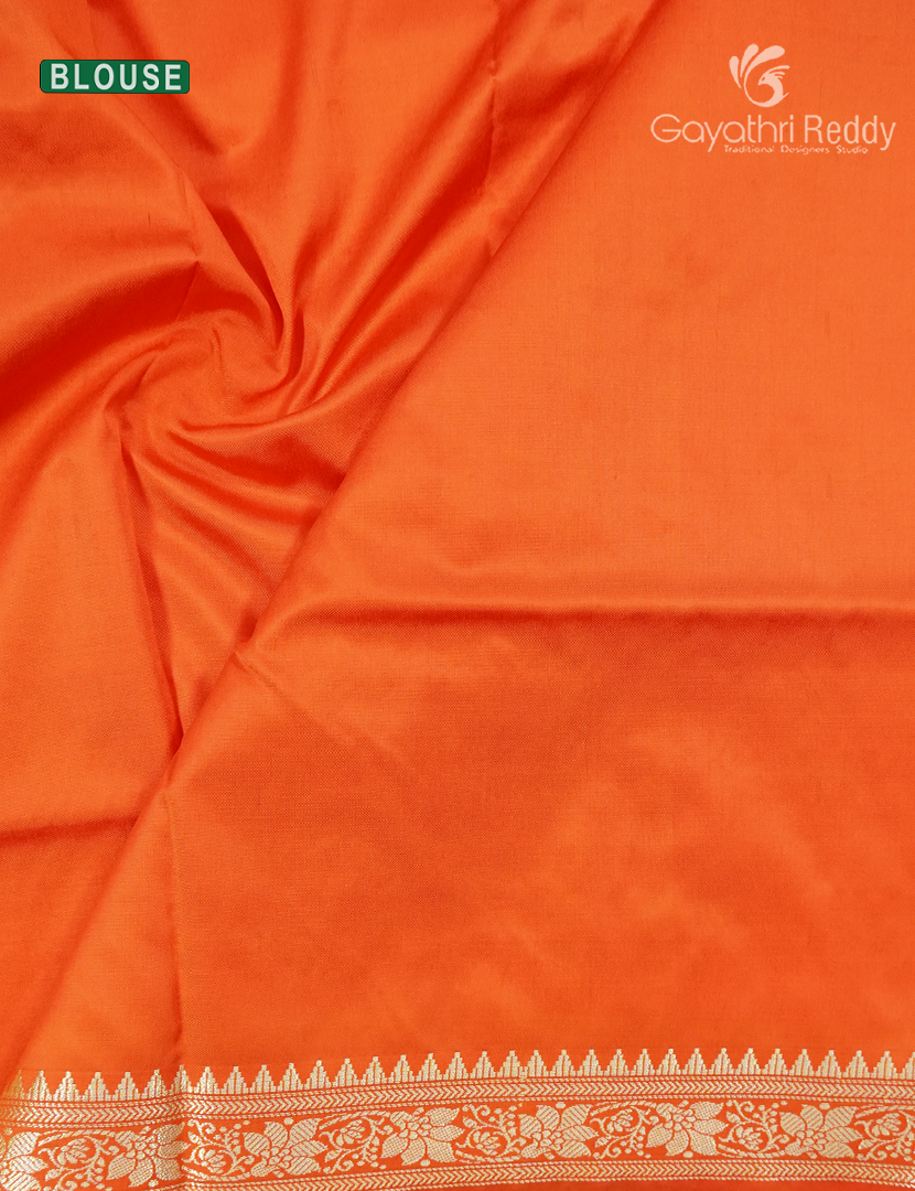 Semi Katan Silk Saree in Orange