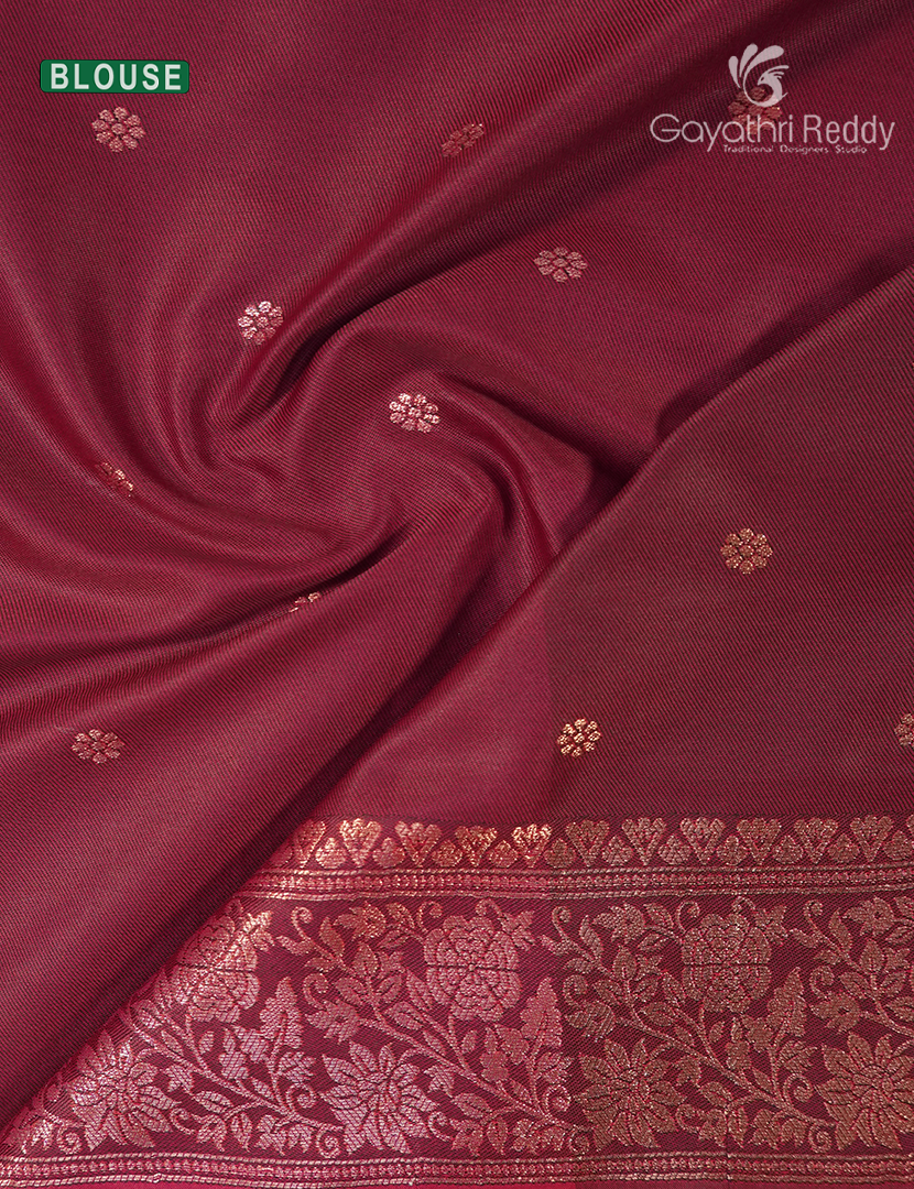 Semi Kanchipuram Art Silk Saree in Fuchsia Pink