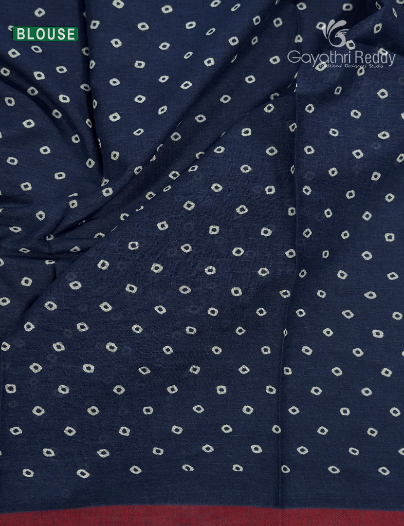 Vidharbha Cotton Saree in Indigo Blue