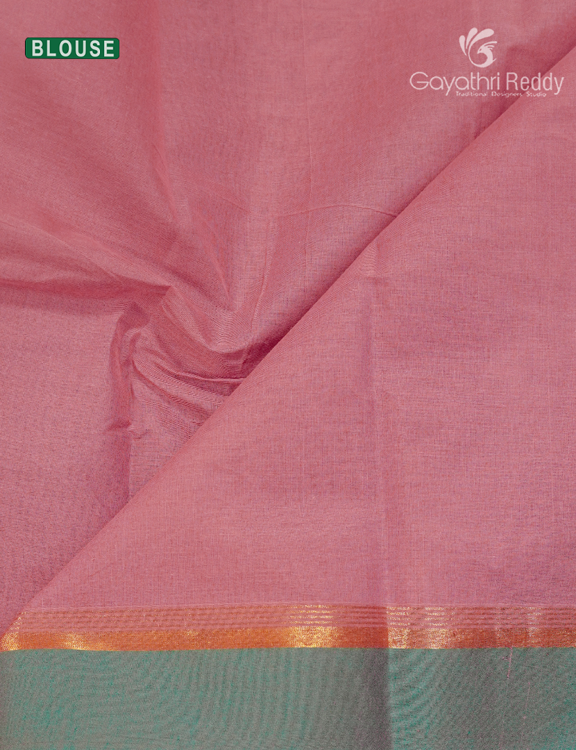Pure Kanchi Cotton Saree in Baby Pink