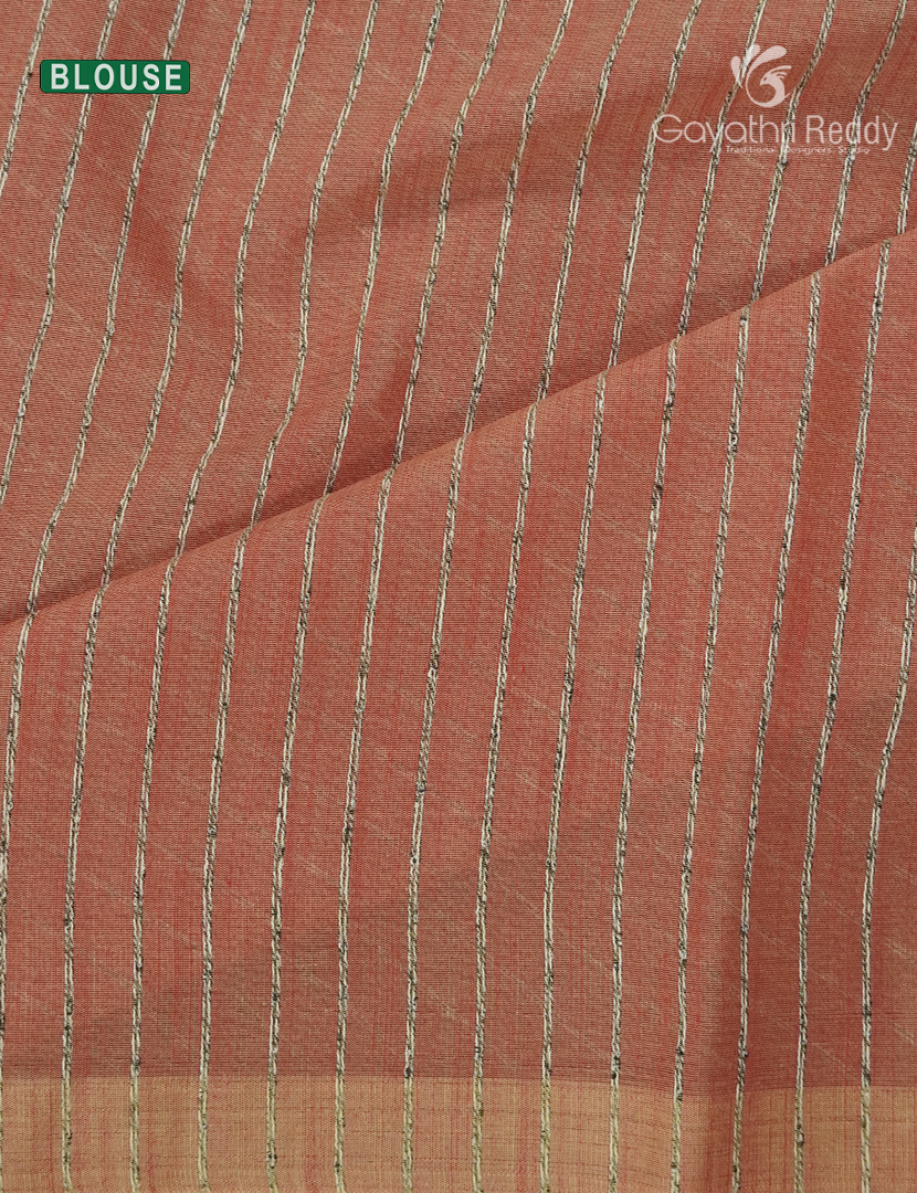 Pure Handloom Cotton Saree in Peach