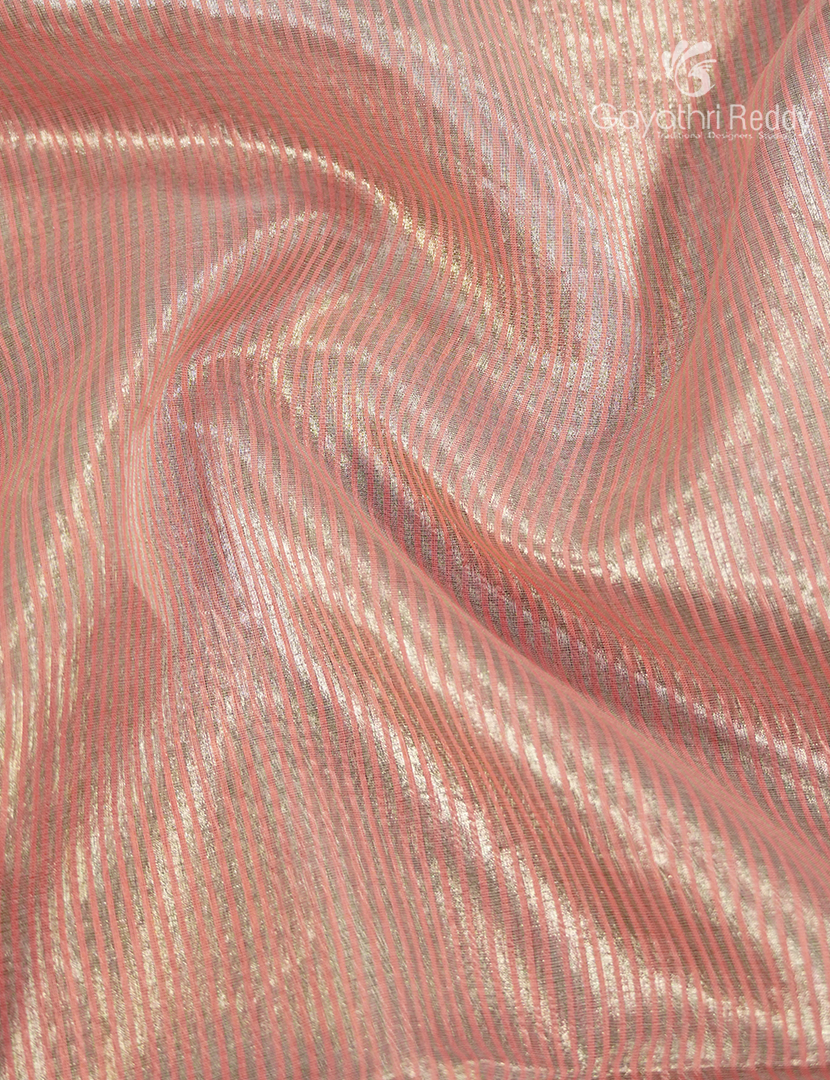 Pure Chanderi Sico Saree in Pastel Peach