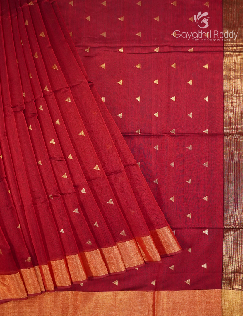 Pure Chanderi Sico Saree in Red