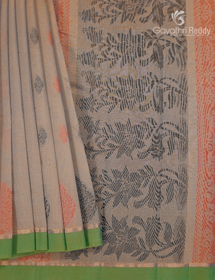 Pure Kanchi Cotton Saree in Beige