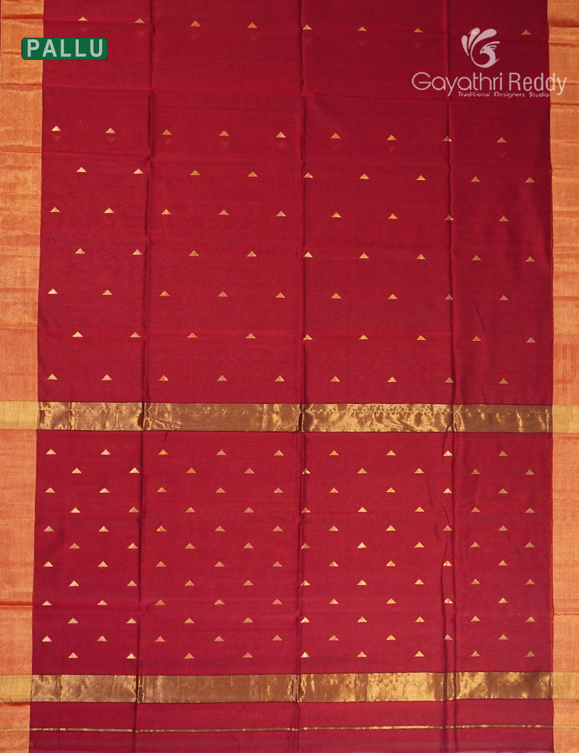 Pure Chanderi Sico Saree in Red