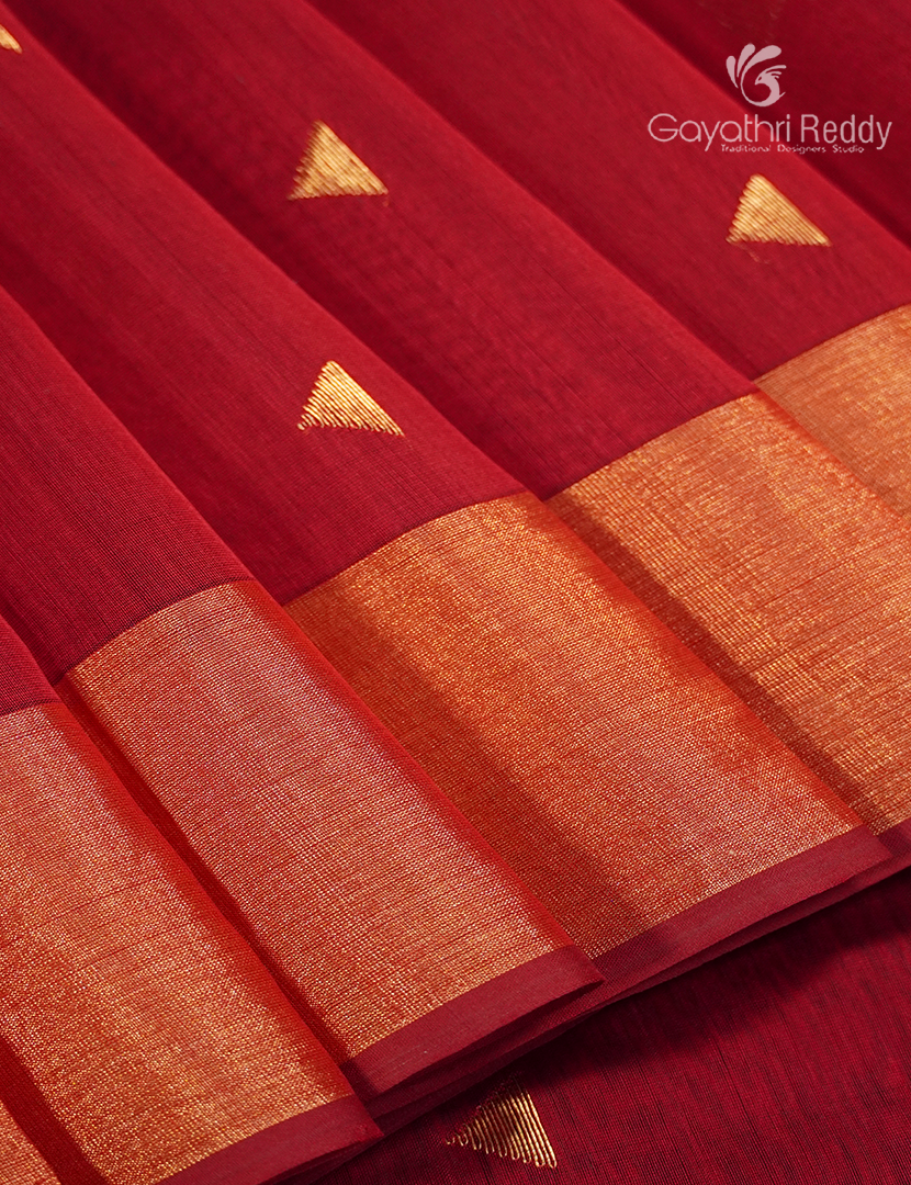 Pure Chanderi Sico Saree in Red
