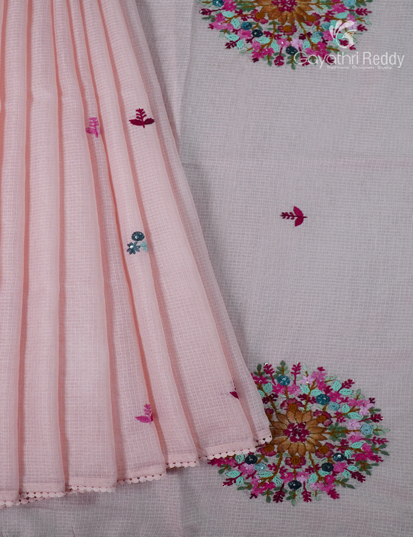 Kota Fancy Saree in Pastel Peach
