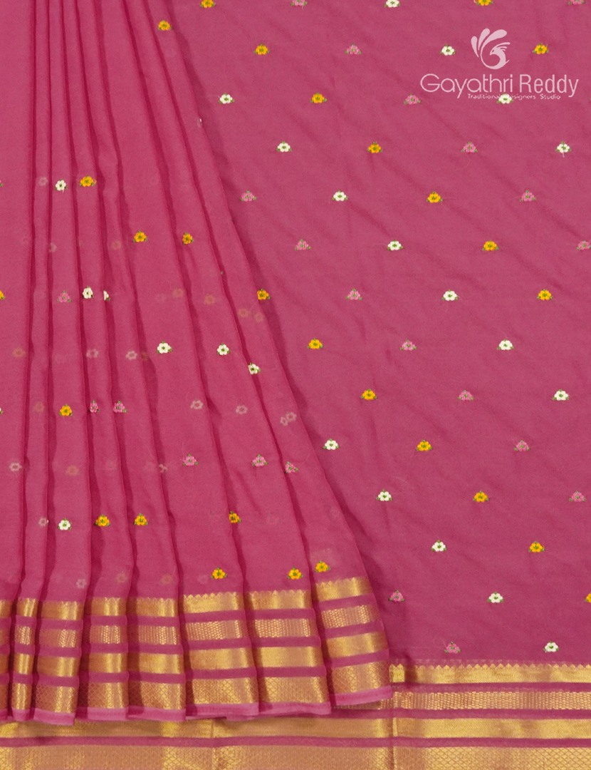 Chiffon Saree in Dusty Rose Pink