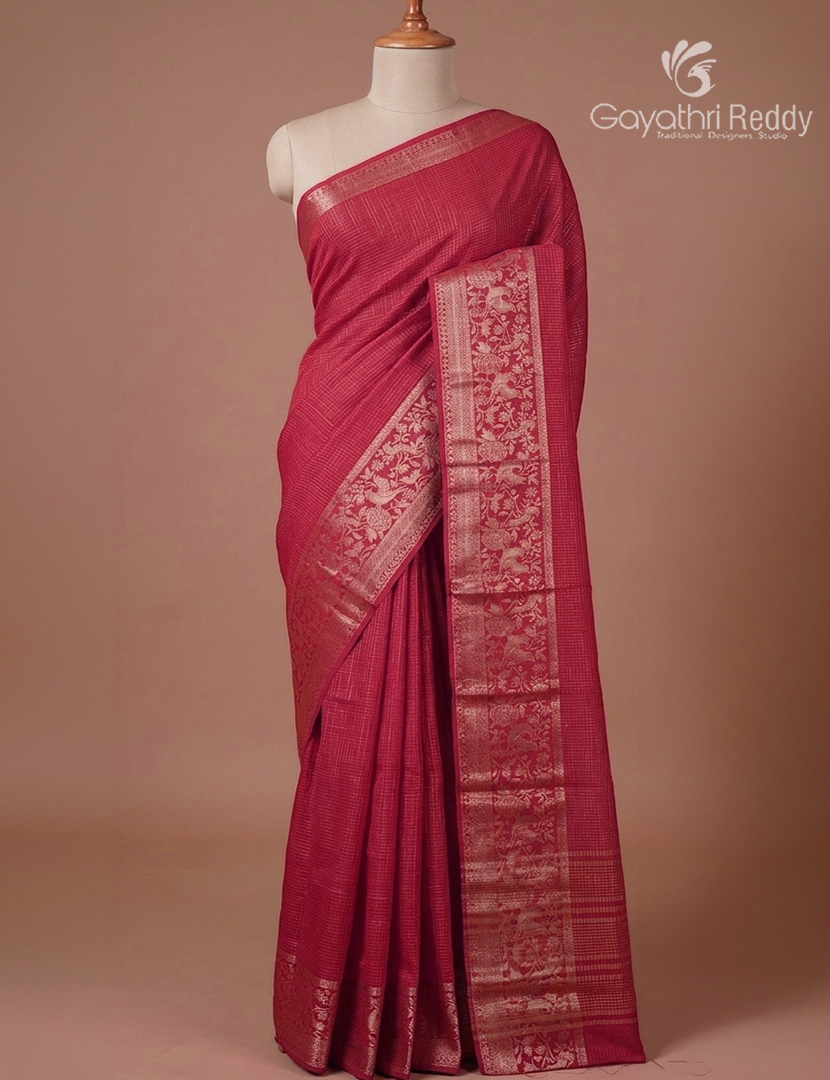 Semi Mysore Crepe Saree in Pink