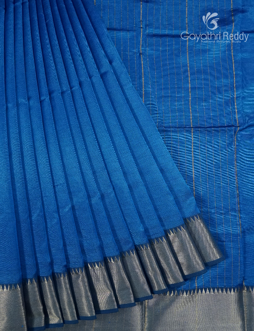 Mangalagiri Pattu Saree in Blue