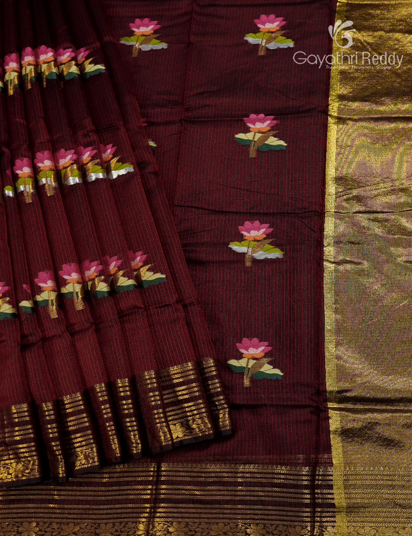 Pure Silk Kota Saree in Brown