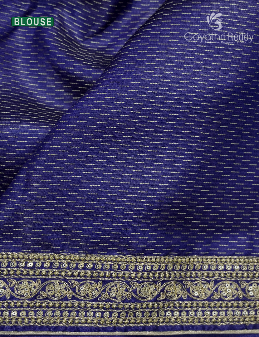 Pure Desi Tussar Fancy Saree in Royal Blue