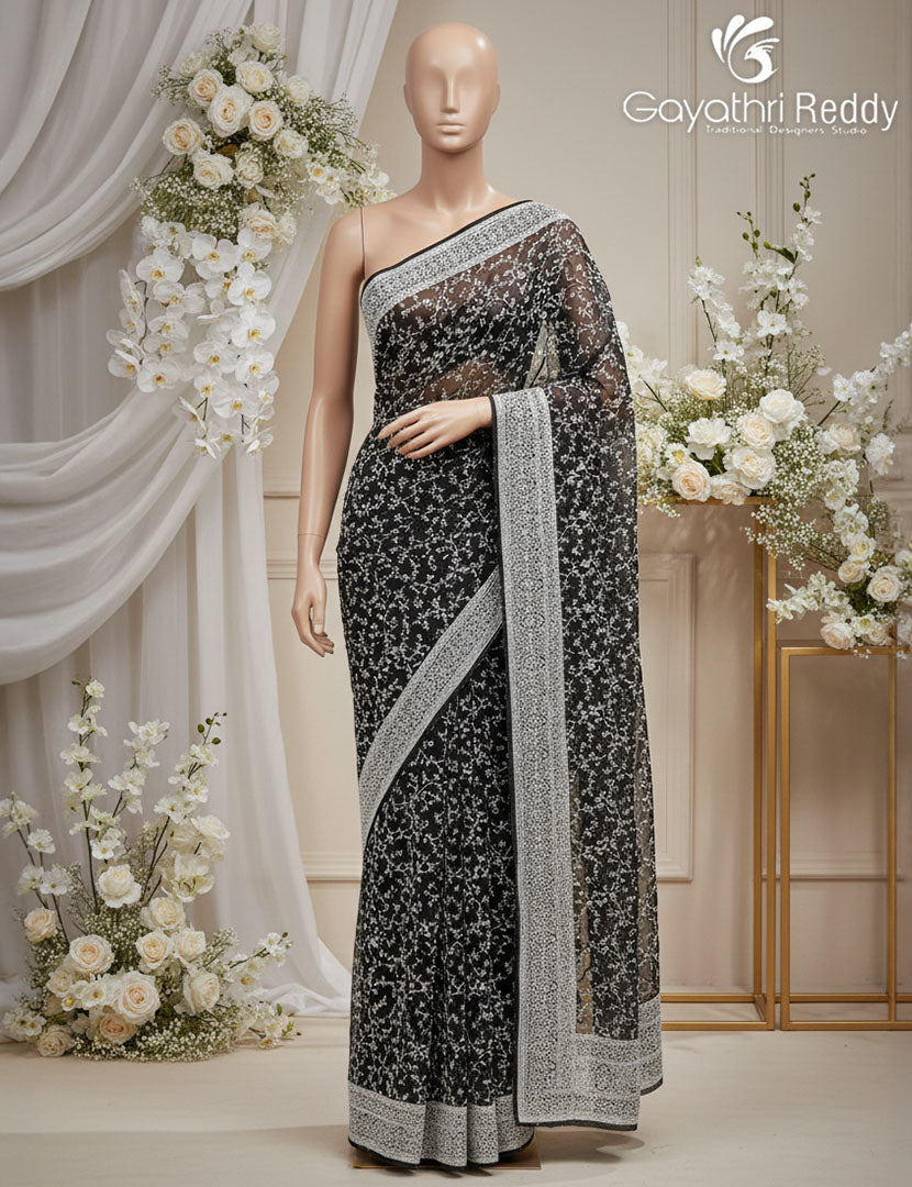 Tissue Organza Saree in Black