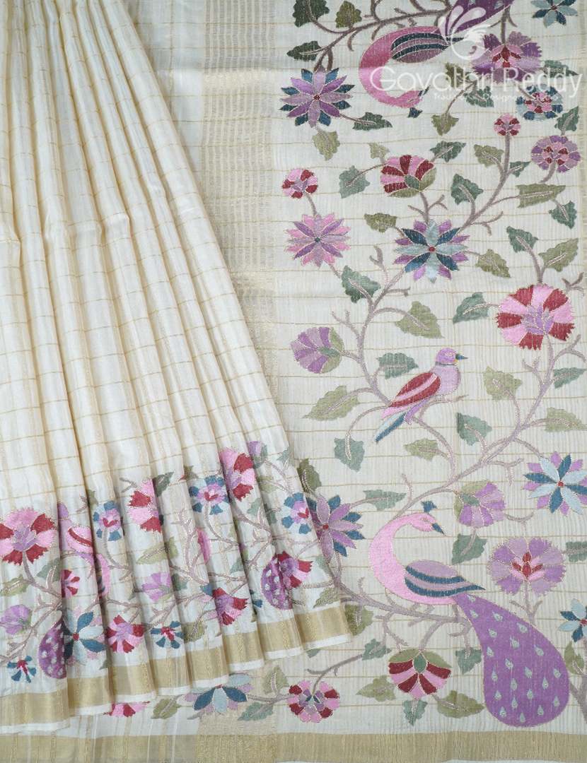 KHADI SILK WORK SAREE-KSW74
