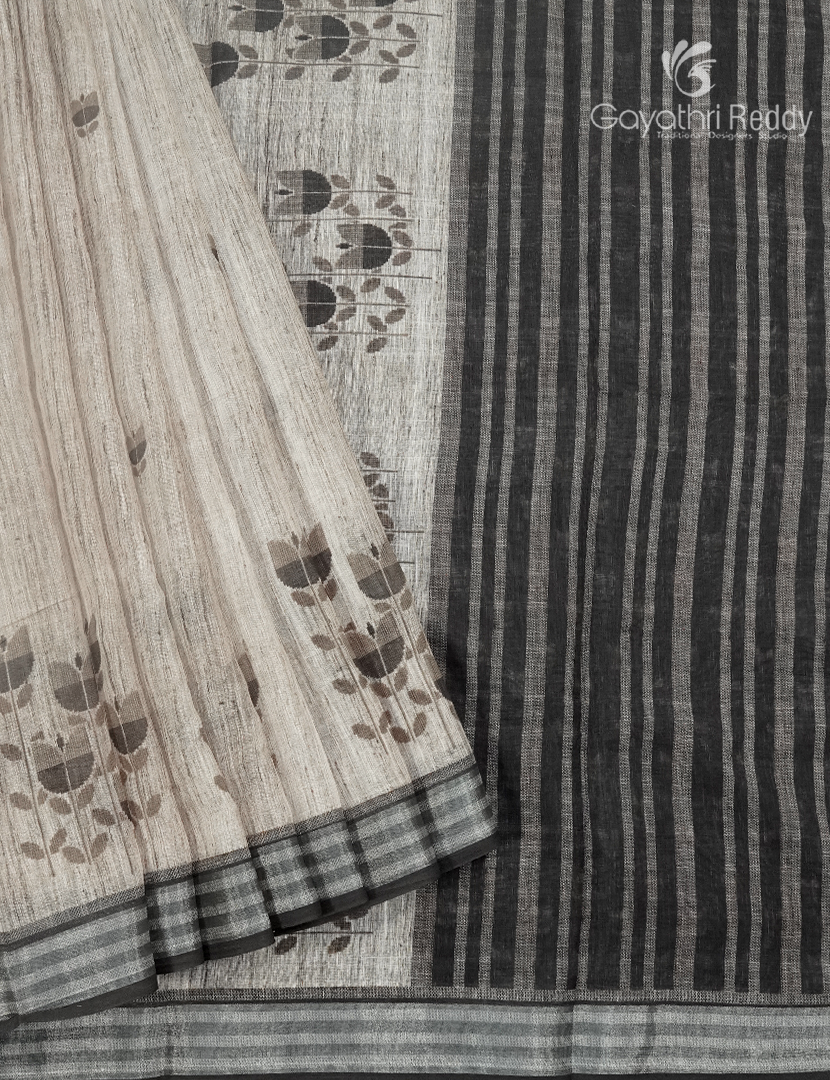 Linen Silk in Cream and Black