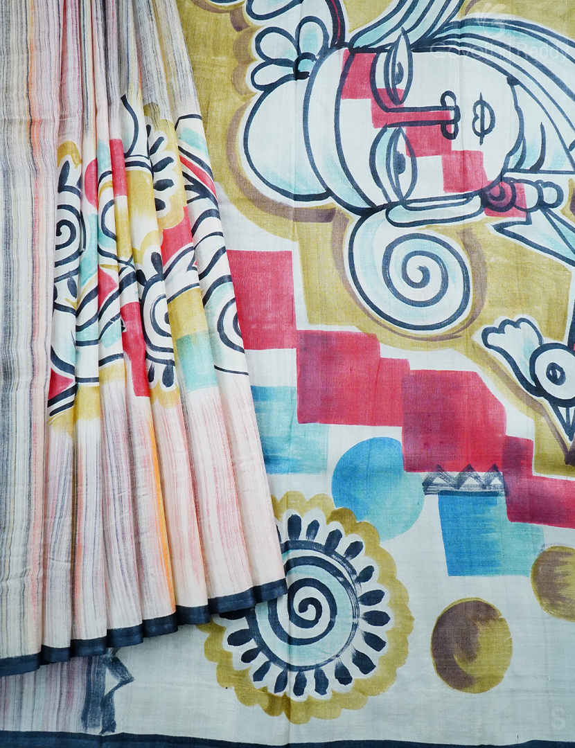 PURE TUSSAR HAND PRINTED -TS1513