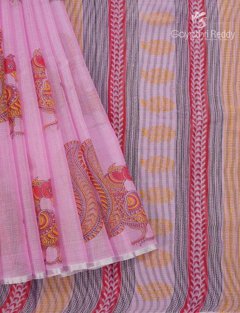 Kota Printed Saree in Baby Pink