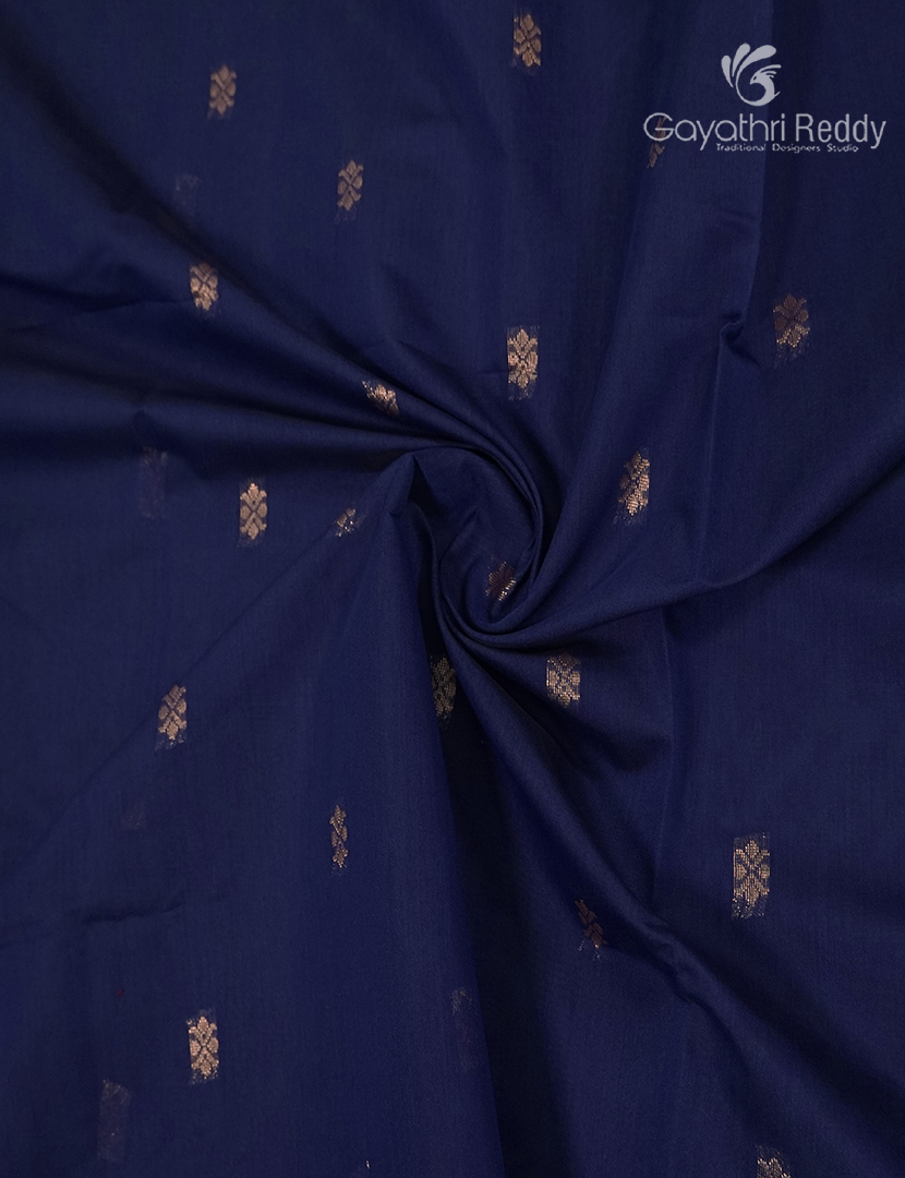 Kanchipuram Sico Saree in Navy Blue and Olive Grey