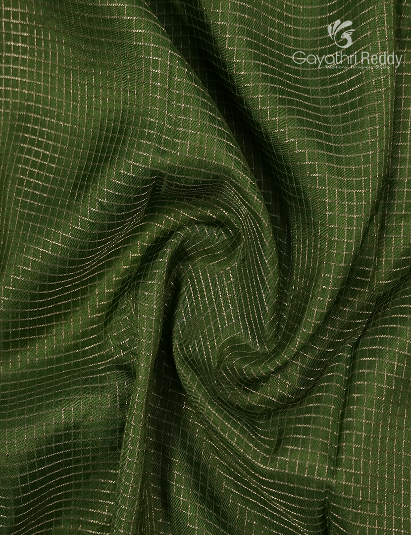 Semi Mysore Crepe Saree in Mehendi Green
