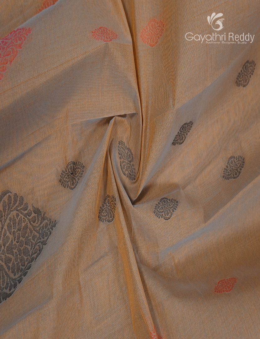 Pure Kanchi Cotton Saree in Beige