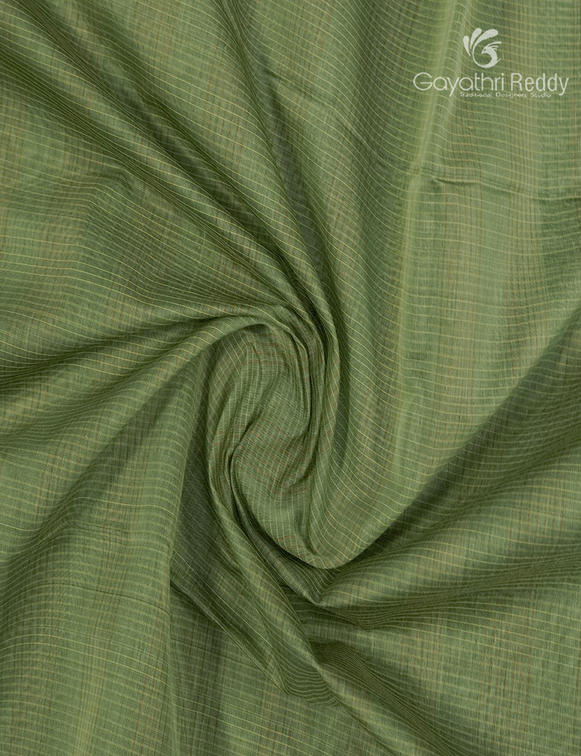 Semi Ikat Sico Saree in Pista Green