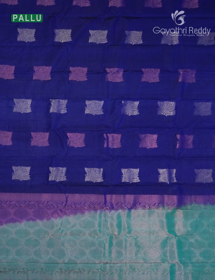 Pure Kanchipuram Silk  Saree in Blue ( Butta Style )