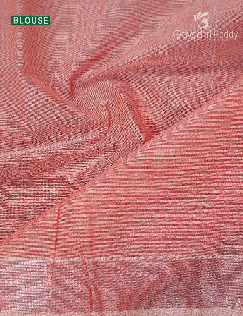 Pure Handloom Cotton Saree in Powder Blue and Peach