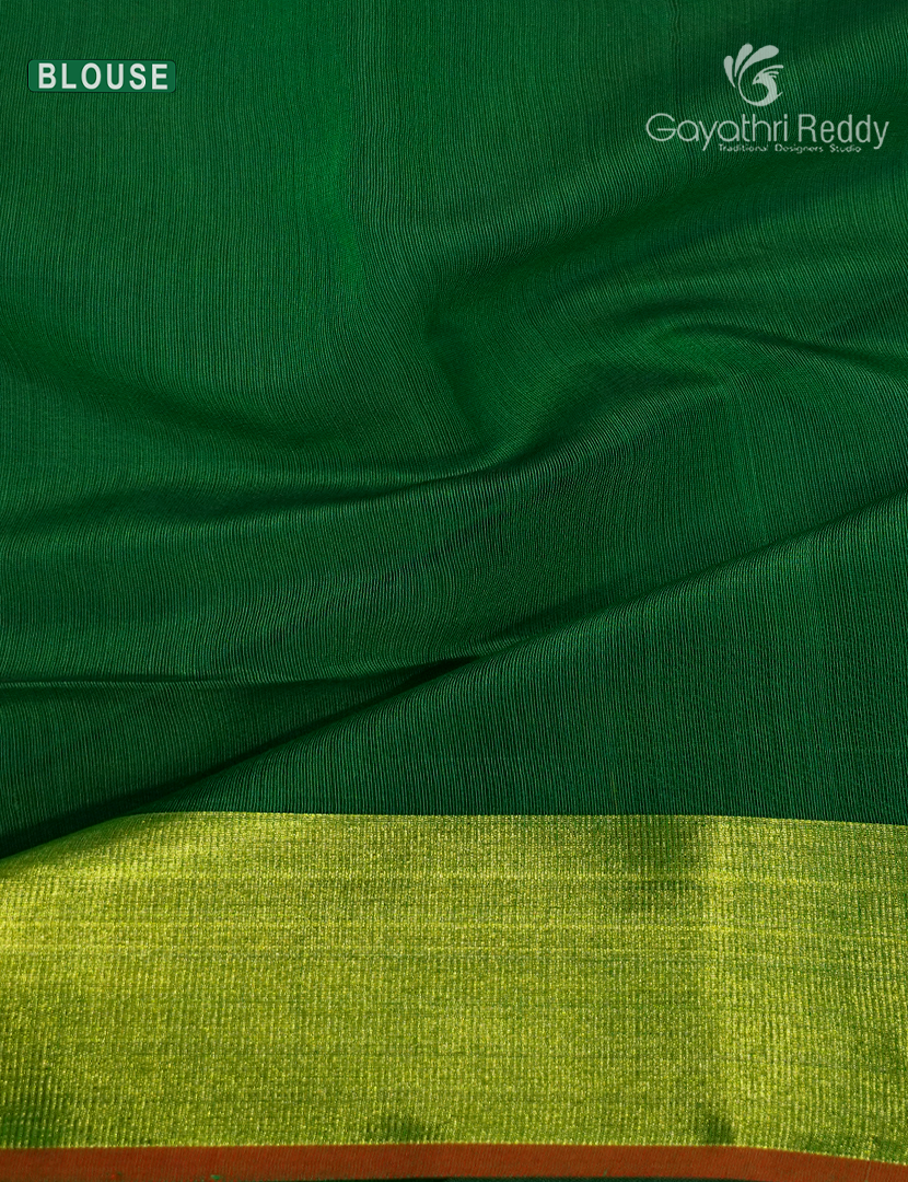 Pure Chanderi Sico Saree in Mango green