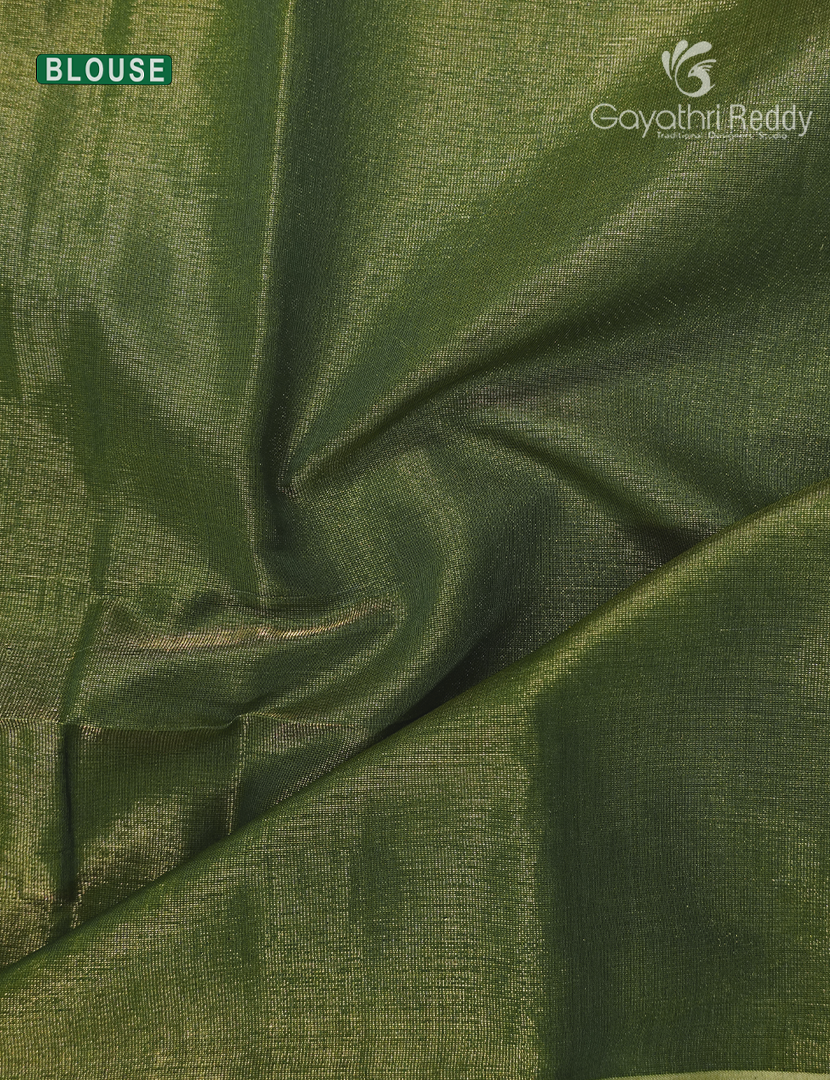 Pure Chanderi Sico Saree in Mehendi Green