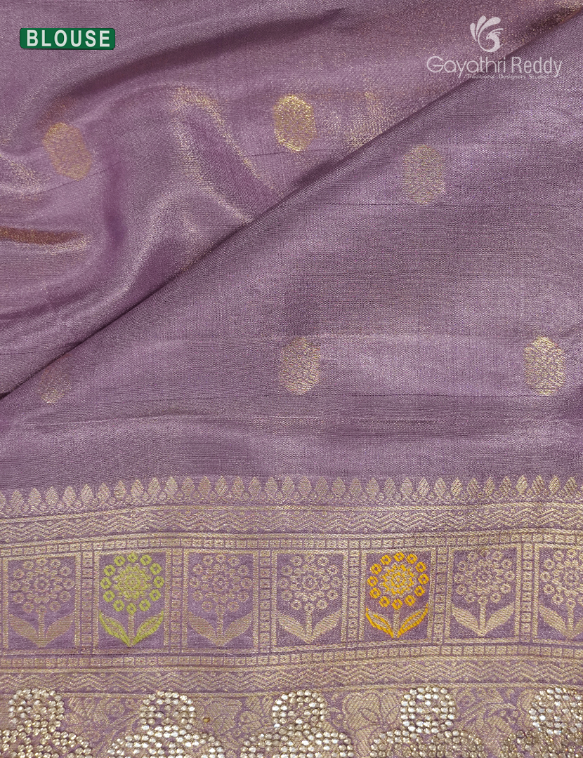 Semi Kanchipuram Silk Fancy Saree in Purple