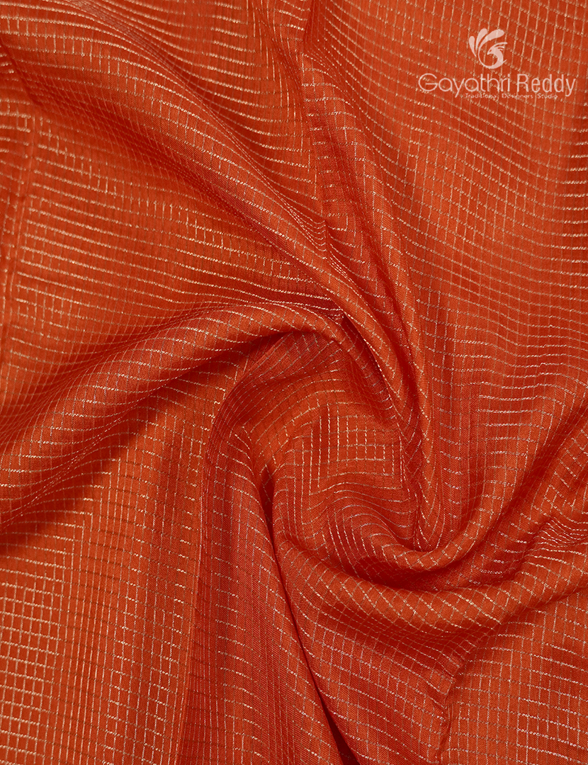 Semi Mysore Crepe Saree in Orange