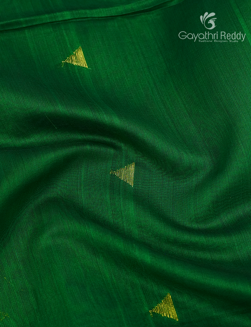 Pure Chanderi Sico Saree in Mango green