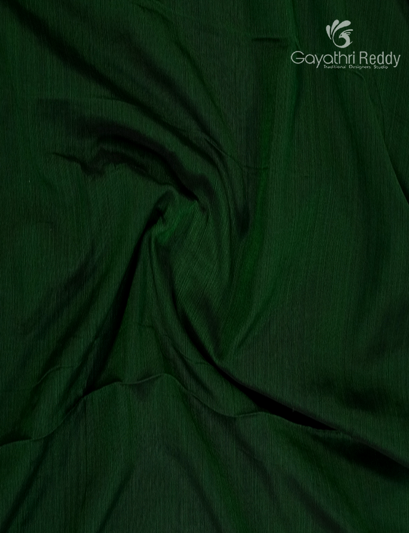 Pure Narayanpet Cotton Saree in Bottle Green